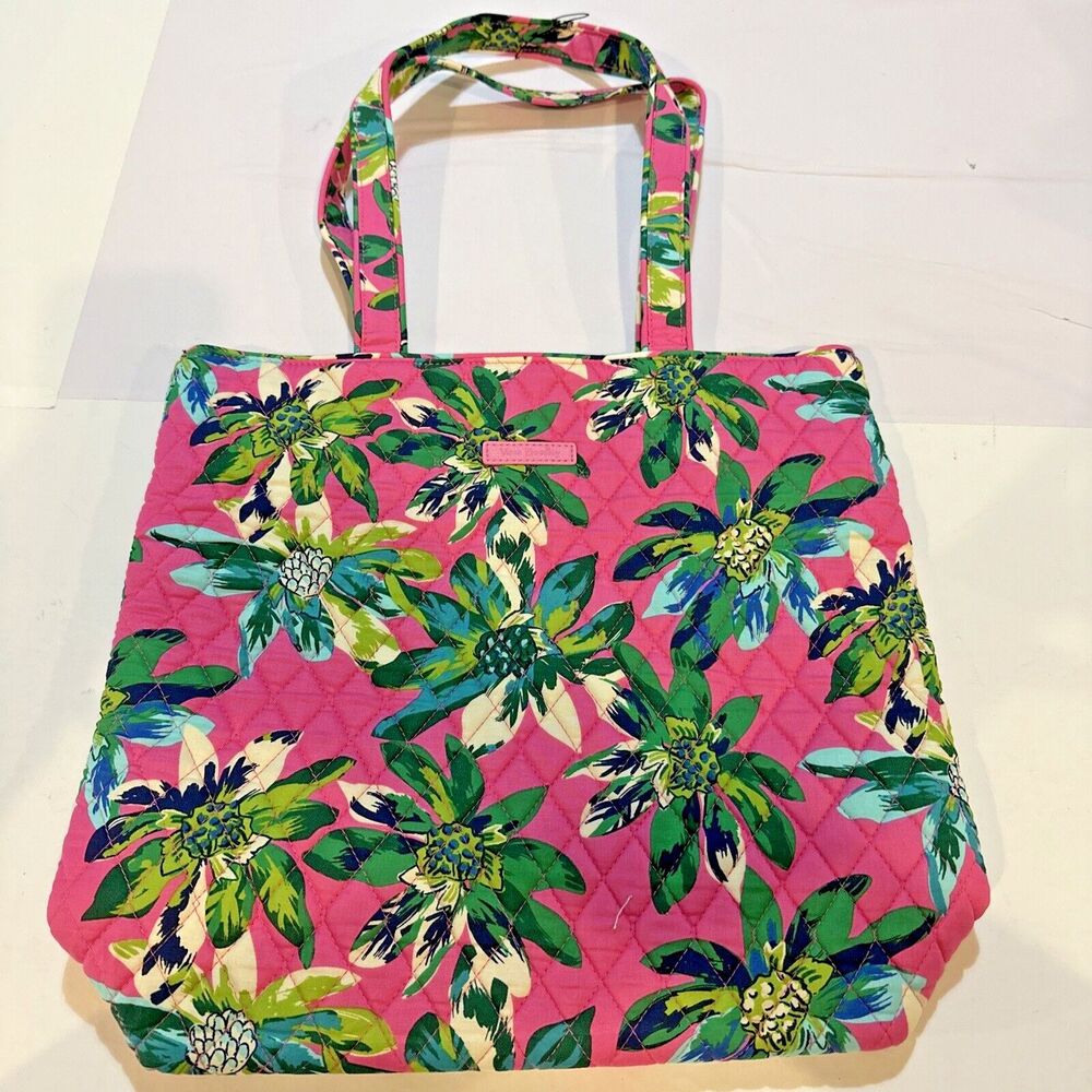 Vera Bradley Tote  Pink Palm Trees Tropical Preppy Miami  Quilted vacation